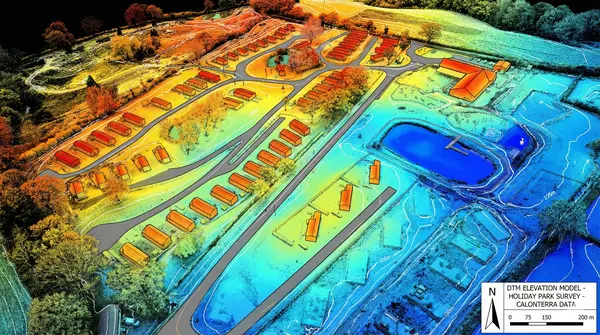 Digital Terrain Model (DTM) showing accurate ground topography